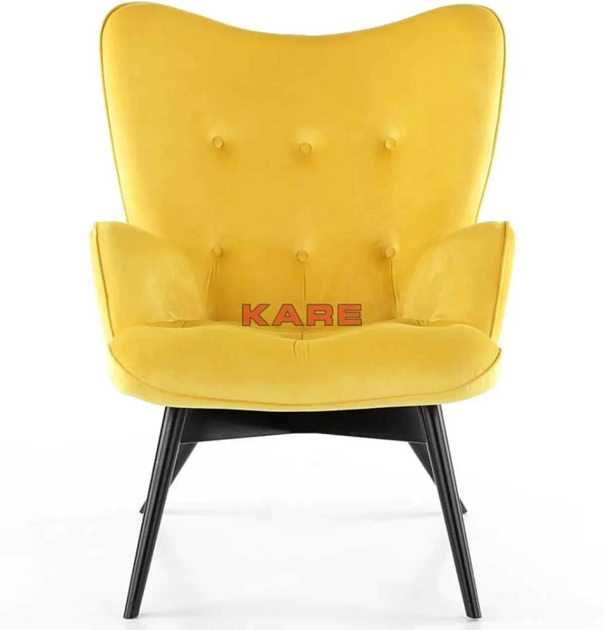 Sessel Black Vicky Velvet Yellow