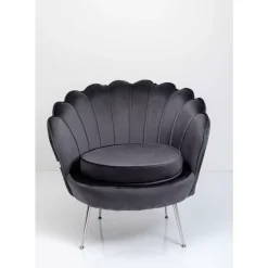 Sessel Water Lily Chrom Grau
