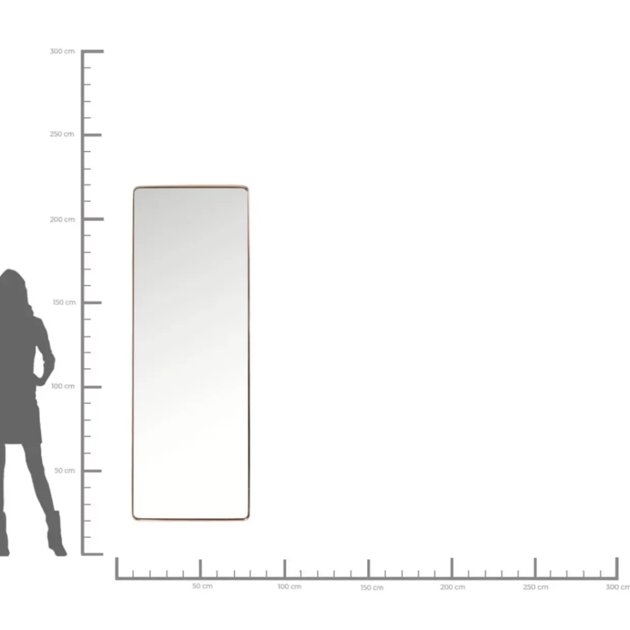 Spiegel Curve Cobre 70X200Cm