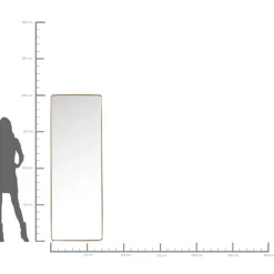 Spiegel Curve Rectangular Brass 70X200Cm