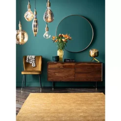 Spiegel Curve Round Brass O100Cm