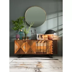 Spiegel Curve Round Brass O100Cm