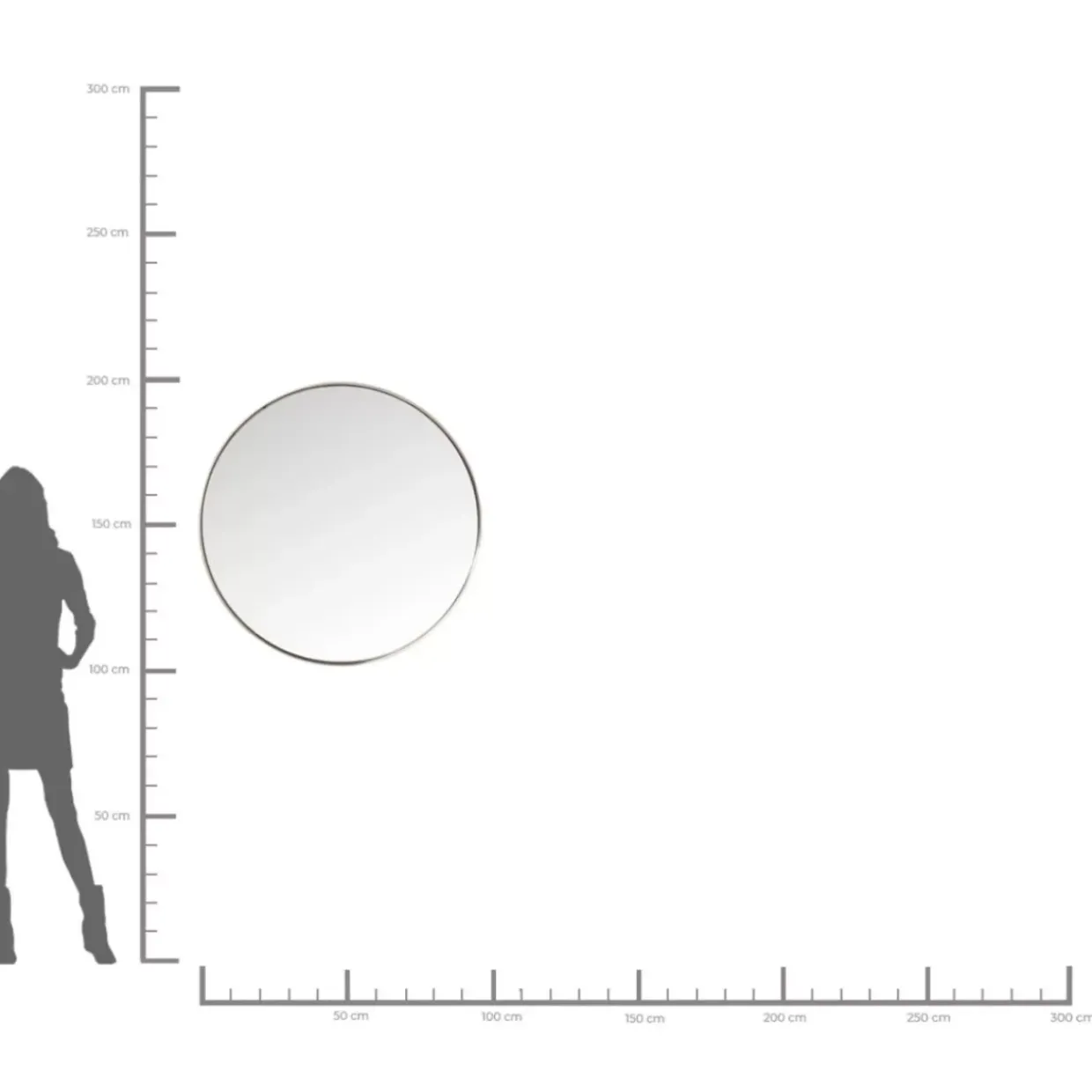 Spiegel Curve Round Stainless Steel O100Cm