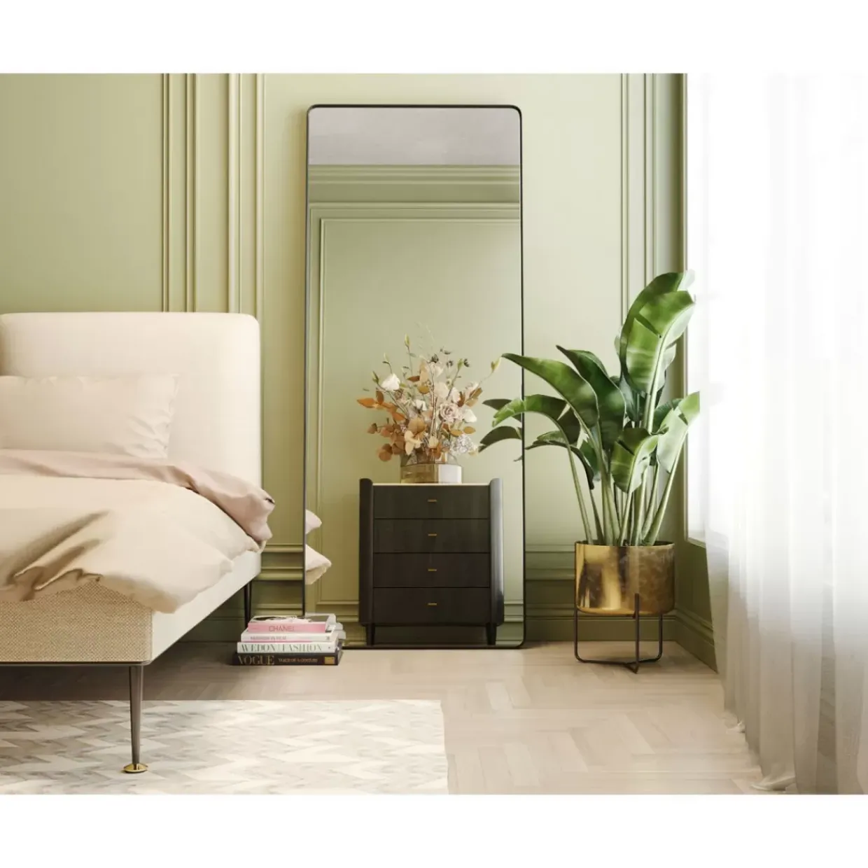 Spiegel Ombra Mo Soft Schwarz 80X200Cm