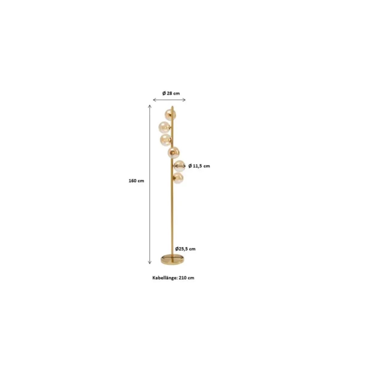 Stehleuchte Scala Balls Brass 160Cm