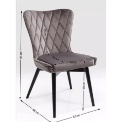 Stuhl Black Marshall Velvet Grau