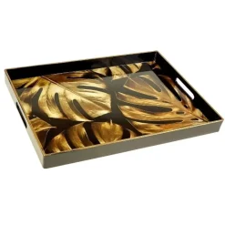 Tablett Monstera Gold