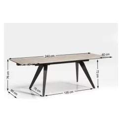 Tisch Amsterdam Marble 160(40+40)X90