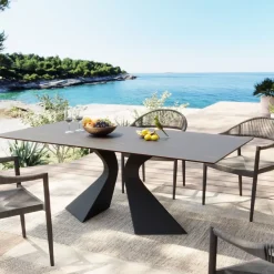 Tisch Gloria Outdoor Keramik Schwarz 180X90Cm