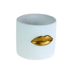 Ubertopf Lips Weiss/Gold