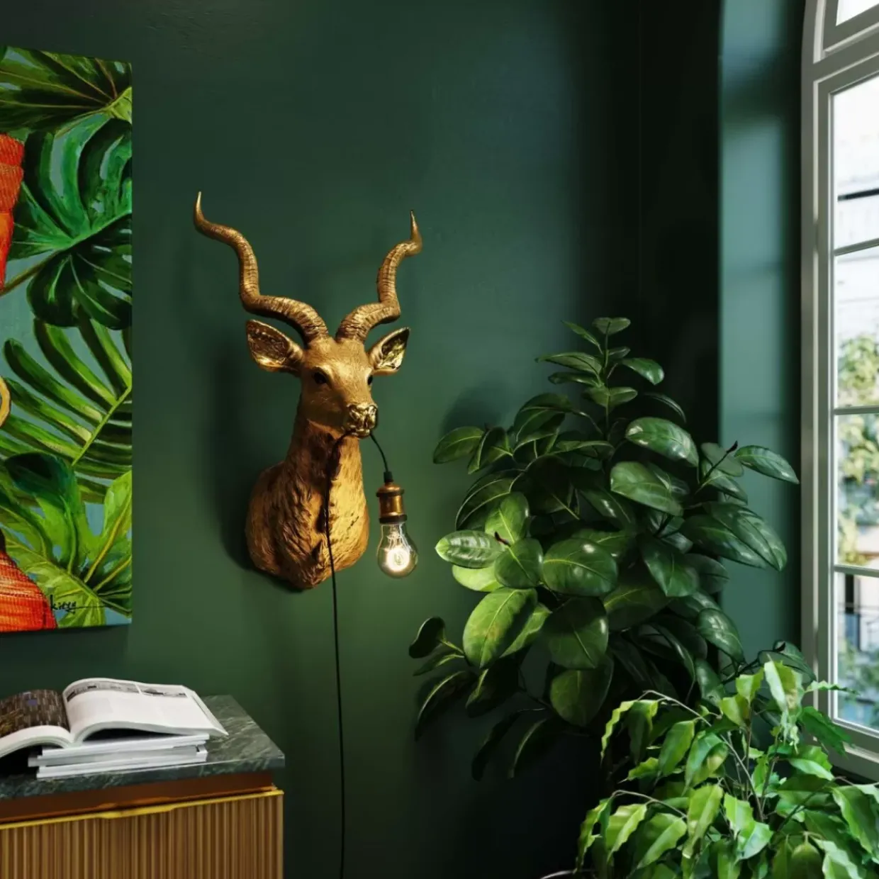 Wandleuchte Animal Goat Gold 45X74Cm