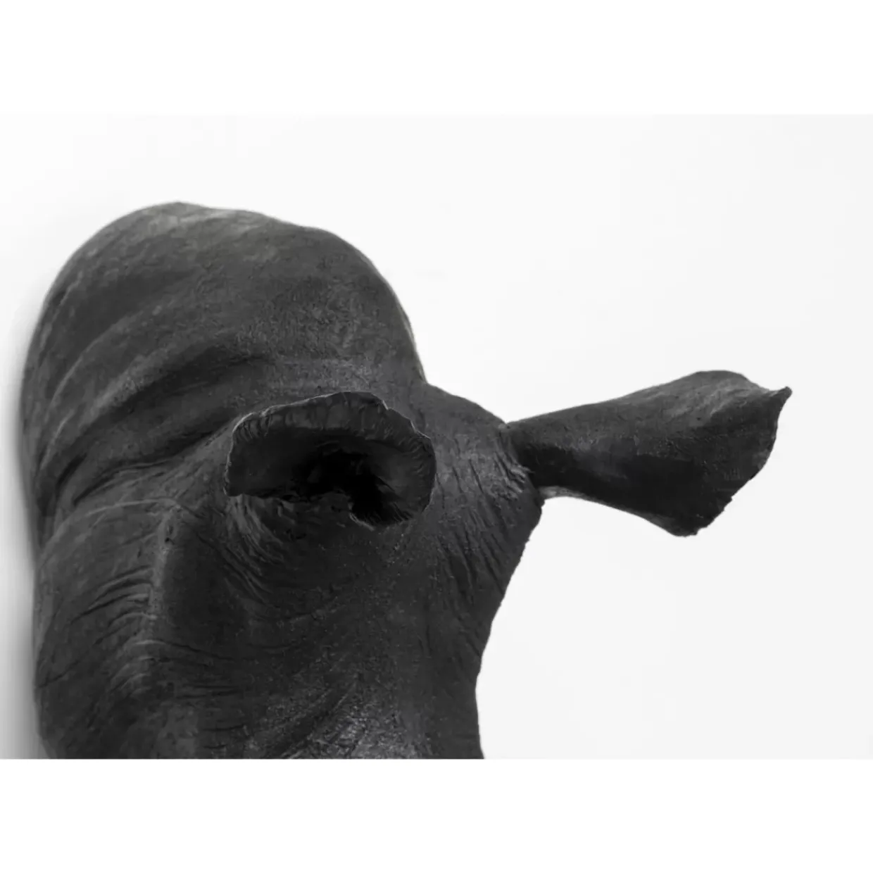 Wandobjekt Rhino Head Antique Schwarz